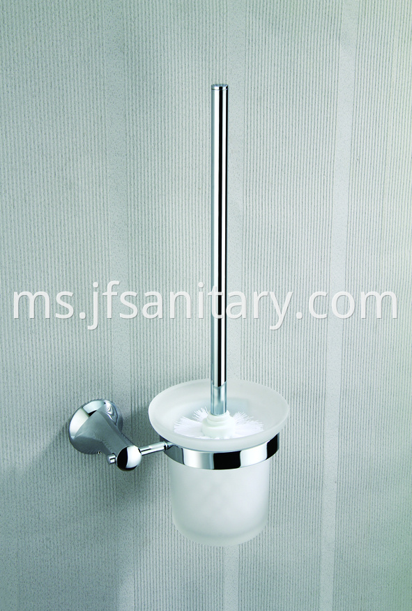 Toilet Brush With Wall Holder Chrome Set